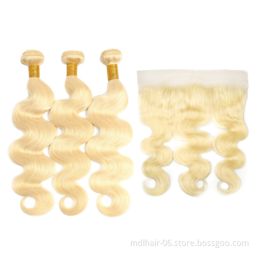 Hair Weave Bundles Human Hair Virgin Brazilian Wholesale 613 Blonde 6A 7A 8A 9A 10A More Than 1 Year 8-30inch